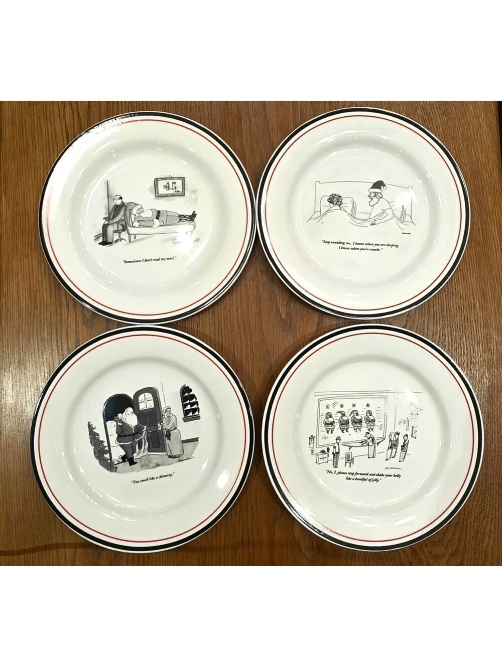 The New Yorker Vintage Christmas Cartoon Plate Restoration Hardware Maslin No 2